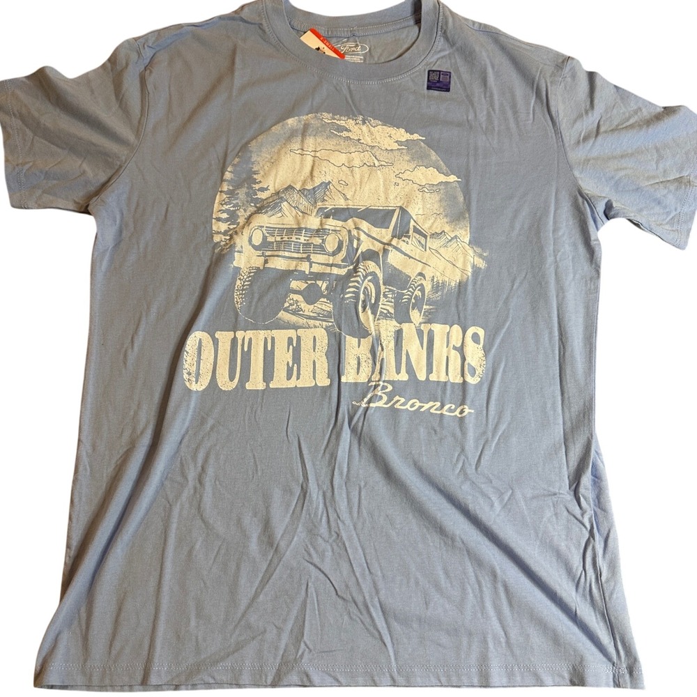 Ford Bronco Outer Banks Tee Blue Licensed Vintage Wash Off Road Truck Women's XS